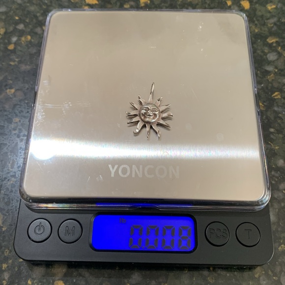 Vintage Sterling Silver 925 Smiling Sun Pendant - Picture 5 of 5